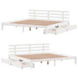 Bed Frame with Drawers without Mattress White 200x200 cm 3302019