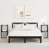 Bedside Table 2 pcs Black Oak 35 x 32 x 68.5 cm Engineered Wood 8000631