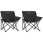 Camping Chairs with Pocket Foldable 2 pcs Black 366548