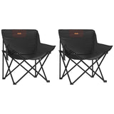 Camping Chairs with Pocket Foldable 2 pcs Black 366548
