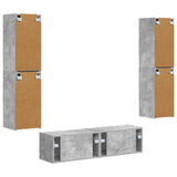 TV Cabinet Set 6 pcs Concrete Grey Engineered Wood 3409126