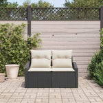 Garden Sofa with Cushion Black 123 x 62 x 69cm Poly Rattan 42006782