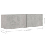 5 Piece TV Cabinet Set Concrete Grey Engineered Wood 3079142