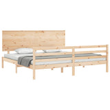 Bed Frame without Mattress Super King Size Solid Wood 3195236