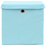 Storage Boxes with Lids 10 pcs Baby Blue 32x32x32 cm Fabric 288376
