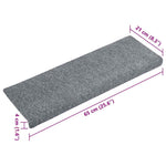 Stair Mats Self-adhesive 15 pcs 65x21x4 cm Light Grey Rectangular Edge 134564