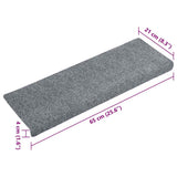 Stair Mats Self-adhesive 15 pcs 65x21x4 cm Light Grey Rectangular Edge 134564