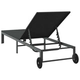 Sunbed Poly Rattan Black 42004129