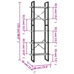 5-Tier Book Cabinet Concrete Grey 60x30x175 cm Engineered Wood 3081982