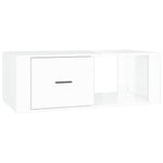 ZNTS Coffee Table High Gloss White 100x50.5x35 cm Engineered Wood 816538