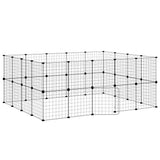 36-Panel Pet Cage with Door Black 35x35 cm Steel 3114039