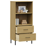 Bookcase with 2 Drawers Brown 60x35x128,5 cm Solid Wood "OSLO 351009
