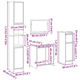 4 Piece Bathroom Furniture Set Concrete Grey Engineered Wood 3324849