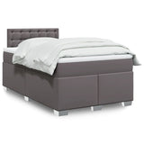 Box Spring Bed with Mattress Grey 120x190 cm Faux Leather 3286114
