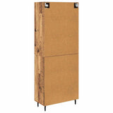 Highboard 2 pcs Old Wood Engineered Wood and Glass 3415789