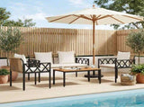 Outdoor Furniture Set 4 pcs Brown and Cream White Poly Rattan 42025344
