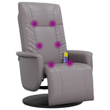 Massage Recliner Chair with Footrest Grey Faux Leather 356515