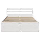 Bed Frame with Headboard White 150x200 cm King Size Solid Wood Pine 3307081
