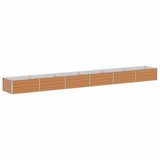 Garden Raised Bed Light Brown 600 x 80 x 45 cm Galvanised Steel 42017342