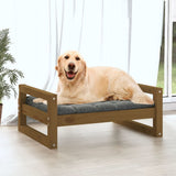 Dog Bed Honey Brown 75.5x55.5x28 cm Solid Pine Wood 821480