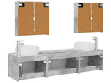 Bathroom Cabinet Set 5 pcs Concrete Grey Engineered Wood 3406530