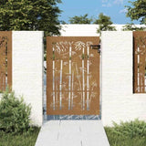 Garden Gate 85x125 cm Corten Steel Bamboo Design 153234