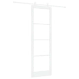 Sliding Door ORKDAL White 78 x 232 cm Solid Pine Wood and Glass 3332080