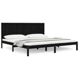 Bed Frame without Mattress Black 200x200 cm Solid Wood Pine 3105754