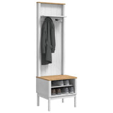 Hallway Cabinet FLORO White 50 x 40 x 158 cm Solid Pine Wood 42011246