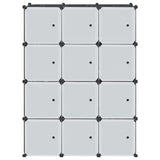 Storage Cube Organiser with 12 Cubes and Hanging Rods PP 4019582