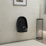 Wall Hung Urinal with Flush Valve Ceramic Black 143988