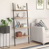 4-Tier Leaning Shelf Light Brown and Black 64x34x150.5 cm 336373