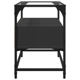 TV Cabinet with Glass Top Black 60x35x51 cm Engineered Wood 846054