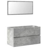 Bathroom Cabinet with Mirror Concrete Grey Engineered Wood 856376