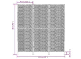 Room Divider 3-Panel 122x180 cm Water Hyacinth 355191
