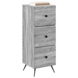 Drawer Cabinet Grey Sonoma 33 x 34.5 x 90 cm Engineered Wood 895541