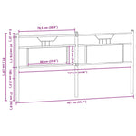 ZNTS Headboard Smoked Oak 160 cm Engineered Wood and Steel 4106778