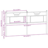 ZNTS Headboard Smoked Oak 160 cm Engineered Wood and Steel 4106778