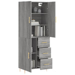 Highboard Grey Sonoma 69.5x34x180 cm Engineered Wood 3195897