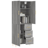Highboard Grey Sonoma 69.5x34x180 cm Engineered Wood 3195897