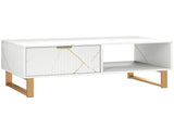 Elegant Marble Effect Storage Coffee Table - White T3398P328273