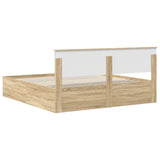 Bed Frame Sonoma Oak 200 x 200 cm Engineered Wood 3408636