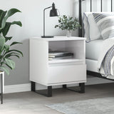 ZNTS Bedside Cabinet High Gloss White 40x35x50 cm Engineered Wood 830640