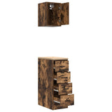 Garage Cabinets 2 pcs Smoked Oak Engineered Wood 3328318
