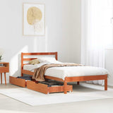 Bed Frame without Mattress Wax Brown 90x200 cm Solid Wood Pine 3301555