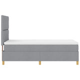 Box Spring Bed with Headboard Light grey 90 x 200 cm Fabric 3339665