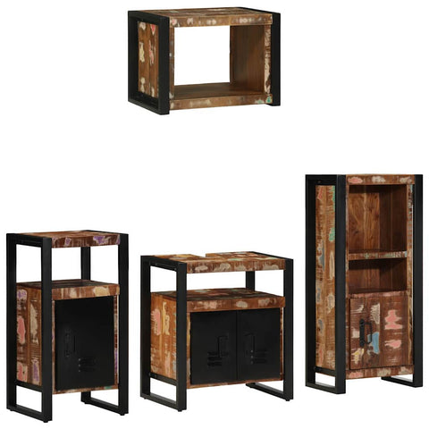 Bathroom Furniture Set 4 pcs Multicolour Solid Reclaimed Wood 3305663