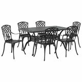 Garden Dining Set 7 pcs Black Aluminium 3334681