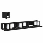 TV Cabinet Set 4 pcs Black oak 80 x 30 x 30 cm Engineered wood 3333061