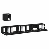 TV Cabinet Set 4 pcs Black oak 80 x 30 x 30 cm Engineered wood 3333061
